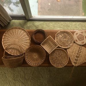 Curated wicker basket wall set